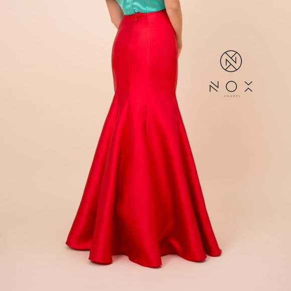 NEW FLOOR LENGTH OFF SHOULDER MERMAID TWO PIECE DRESS WITH ZIPPER BACK NX Q129 - Picture 8 of 8